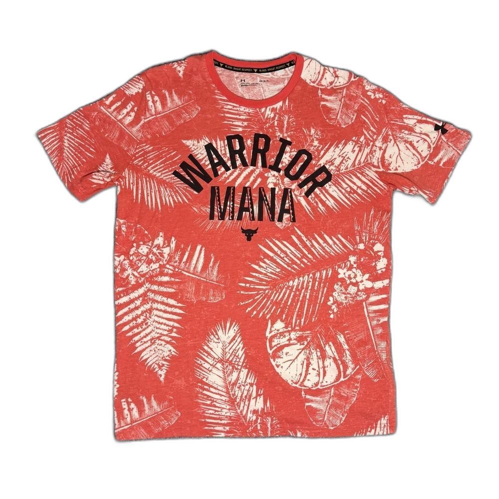 Under Armour Project Rock T-Shirt Warrior Mana Floral AOP Gym Men's Size Large‎
